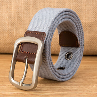 

Canvas belt Alloy pin buckle youth casual belt Hot selling Men&Women canvas weaving cowboy pants belt 110-150cm