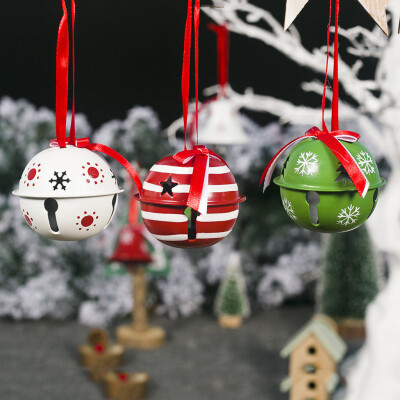 

Gobestart Danish Painted Iron Christmas Bells Hanging Christmas Tree Pendant 3 Pcs