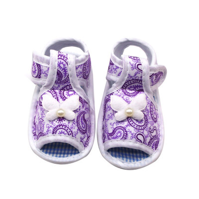 

Summer Canvas Baby Shoes Baby Girl Hollow Plaid Soft-Soled Princess crib shoes Bowknot Floral Insert prewalkers