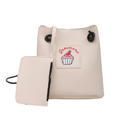 

Women Girls Crossbody Bags Soft PU Leather Cute Print Casual Small Shoulder Messenger Bag Two Piece Set