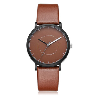 

Simple Stlye Black Dial Line Point Combination Womens Watches Leather Strap Wristwatch Fashion Clock Featured Watch GAIETY