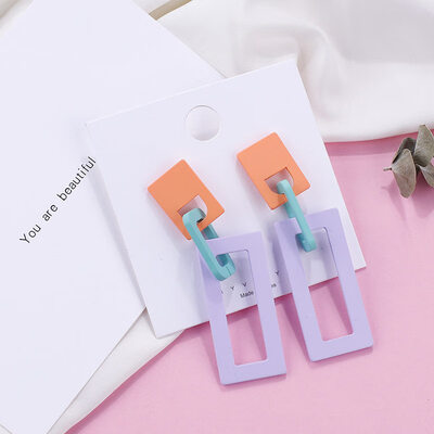 

Flashbuy Acrylic Square Geometric Drop Earrings For Women Alloy Earrings Exaggeration Simple Trend Fashion Jewelry Earrings