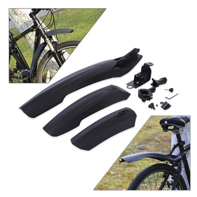

Flectional MTB Bike Front Back Rear Mudguard Set Quick Release Plastic Bicycle Fender with LED Light