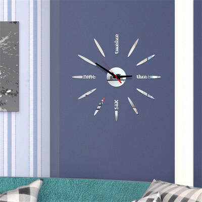 

Siaonvr 3D DIY Roman Numbers Acrylic Mirror Wall Sticker Clock Home Decor Mural Decals