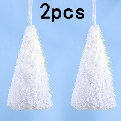 

2Pc Christmas Ball Plush Hanging New Year Ornaments Christmas Tree Hanging Decor