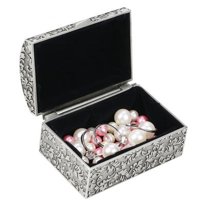 

Greensen Vintage Jewelry Storage Organizer Box Metal Square Nice Gift Decoration