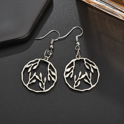

New Alloy Gold Stud Earrings Necklace Combination Sweet Cutout Leaves Imitation Pearl Stud Earrings Wedding Party Jewelry Set