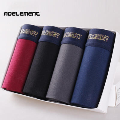 

4PcsSet Fashion Breathable Modal Mens Underwear Boxer Brief Shorts Sexy Tight Underpants
