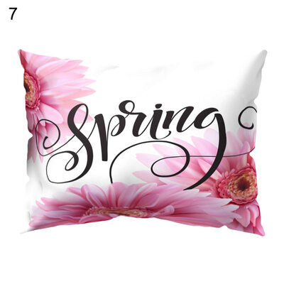 

Fashion Tulip Daisy Flower Print Pillow Case Waist Throw Cushion Cover Decor
