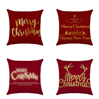 

Siaonvr 4pc Of Christmas Elk Pillowcase Decorative Sofa Cushion Cover 45x45cm
