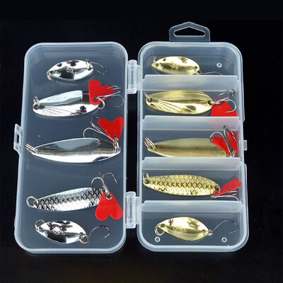 

Boxed sequins 5 grids 10 packs Sinking Mini Wobbler Fishing Lure Artificial Hard Bait Trout Crankbait Trebles Hooks Fishing Tack
