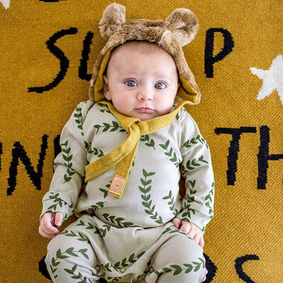 

Newborn Infant Baby Boys Girls Leaves Print Romper Jumpsuit Outfits Clothes