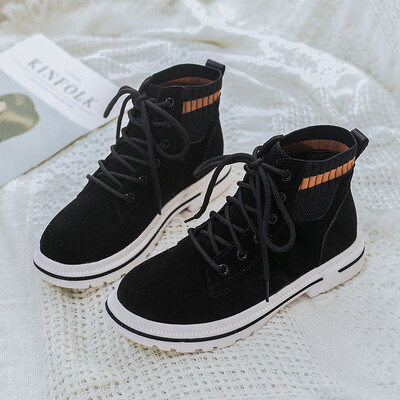 

Martin Boots Autumn&Winter English Wool Korean Edition Fashion Students Flat Bottom Shoes&Childrens Tide