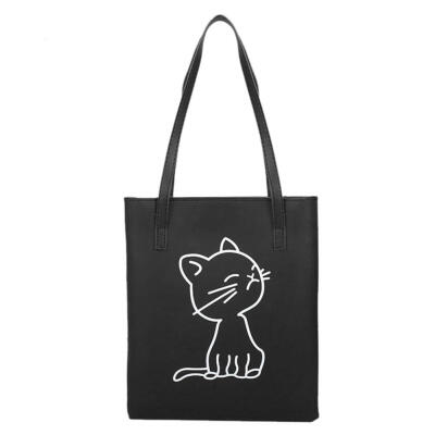 

PU Leather Cartoon Kitten Casual Large-capacity Shopping Lady Shoulder Bag