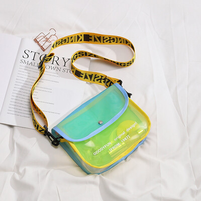 

Summer small bag female new 2019 transparent jelly small square bag Korean fashion personality broadband shoulder Messenger bag