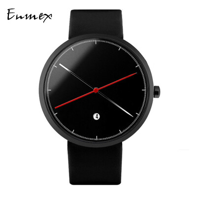 

The Creative Design of Qixi Festivals Gift Enmex is minimalist two-needle western style watch Bauhaus style watch