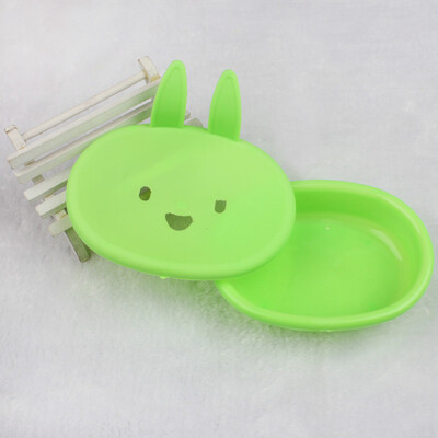 

Siaonvr Cute Rabbit Plastic Holder Dish Soap Box Case Bathroom Washroom GN