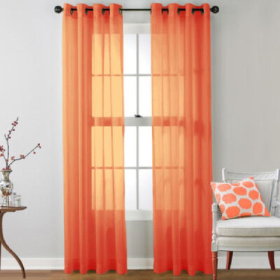 

Wedding Banquet Door Window Colorful Curtain Romantic Pure Color Glass Yarn Flimsy Drape Sheer Scarf Valances Curtains