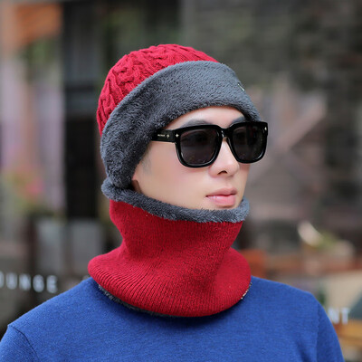 

Women Men Winter Warm Hat Wool Balaclava Snow Ski Knitted Cap With Neck Warmer