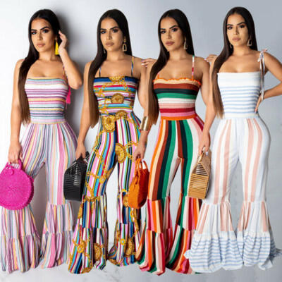 

Sexy Women Clubwear Summer Playsuit Party Jumpsuit Romper Bell-bottom Trousers