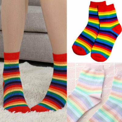 

Cute Casual Lady Winter Warm Cotton Woman Heart Rainbow Ankle-High Socks