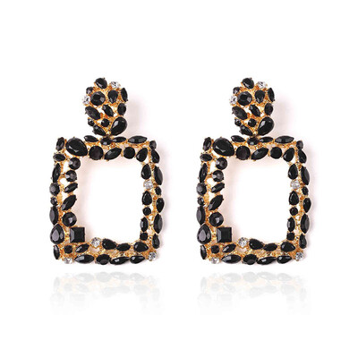 

Solememo ZA New Arrivals Big Square Rhinestone Drop Earrings Fashion Punk Geometric Dangle Earrings Women Jewelry Wholesale