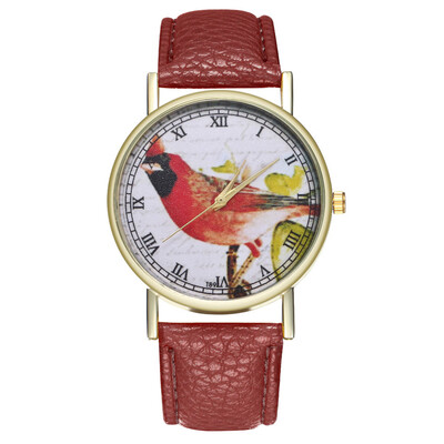 

Relogio Feminino Retro Style Lovely Cartoon chicken Leather Quartz Analog Women Watch Casual Lady Watch Quartz Wristwatches &Ff