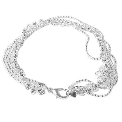 

Boho Summer Beach Women Rhinestone Inlaid Multilayer Anklet Foot Chain Jewelry
