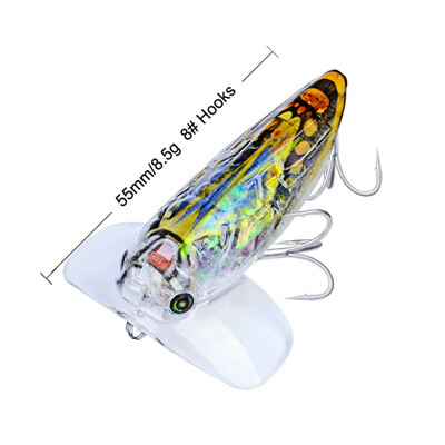 

1PCSlot 55mm 85g Fishing Crank Lure Minnow Hard Bait with 2 Fishing Hooks Fishing Tackle Lure 3D Eyes high quantity shock
