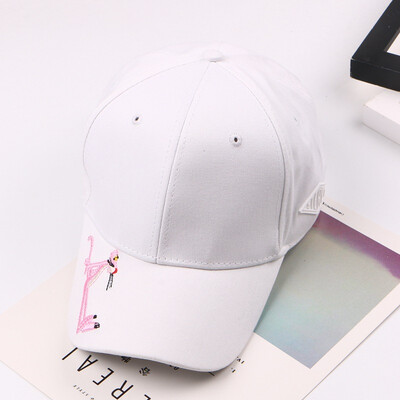 

Korean Soft Girls Cute Pink Panther Baseball Cap Cartoon Origin Sudoku Corner Duck Tongue Cap Sunshade Cap
