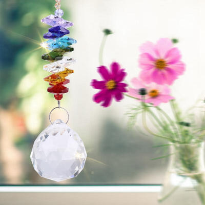 

Greensen Handmade Hanging Pendant Rainbow Crystal Prisms Ball Chandelier Lamp Xmas Window Decor