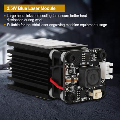 

Greensen CN Plug 100-240V 25W 445nm Blue Laser Module with Heatsink for DIY Laser Engraver Machine