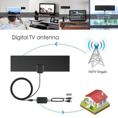 

25 Miles HD Digital TV Antenna DVB-TDVB-T2 HDTV Television Antenne8 Feet Coaxial Cable