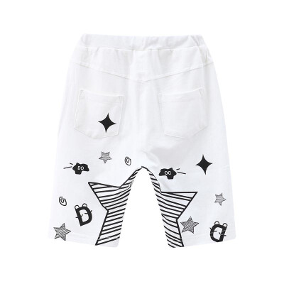 

DOU DOU YI CHU childrens clothing boy cotton casual pants back print five pants summer 9180