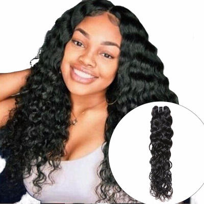 

Indian Human Hair Water Wave Hair Weave Bundle Natural Color Non Remy Hair Extension Can Be Dyed 1Pc Hair Bundle