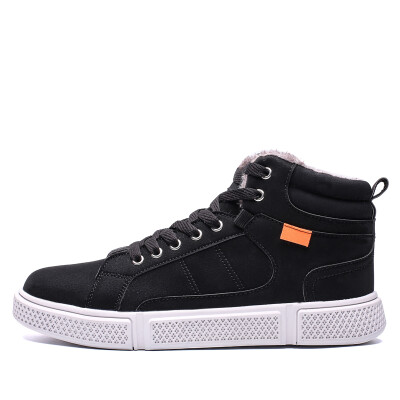 

2019 Mens Vulcanized Shoes Winter High Top Sneakers Male Warm Men Shoes Leather Casual Flats Footwear Big Size 46 45 Zapatillas