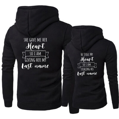 

Couple Hoodies Letter Printed I Stole Her Heart So I&39M Stealing His Last Name Lover Sweatshirts