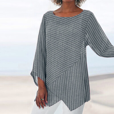 

Starmoon Fashion Women Casual O-Neck Tops Striped Print Long Sleeve T-Shirt Blouse