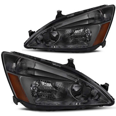 

Headlight Assembly for 2003 2004 2005 2006 2007 Honda Accord Replacement Headlamp Smoked Housing