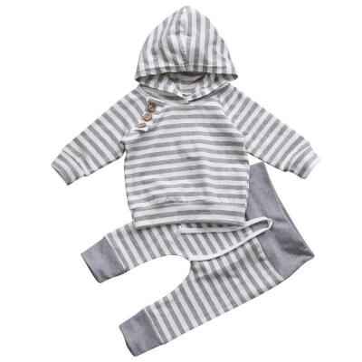 

2PCS Newborn Kids Baby Boy Girl Clothes Hoodie T-shirt TopPants Outfit Set