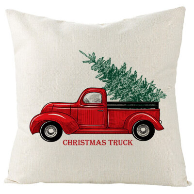 

40 Pattern New 18&quot Christmas Tree Santa Cotton Linen Throw Pillow Case Truck Sofa Car Throw Cushion Cover Home Decor