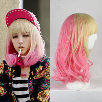 

〖Follure〗Colorful Girl Natural Party Wig Long Full Curly Hair Fashion Synthetic Wig