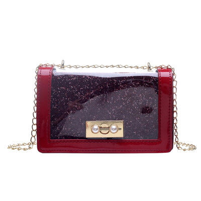 

Fashion Ladies Flap Handbags Shinny Beaded Sequins Chains Shoulder Bag Vintage Hasp Crossbody Bag Leather Evening Party Bags