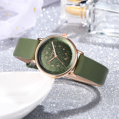 

RM Fashion Simple And Simple Scale Star Sky Dial Belt With Quartz Womens Watch