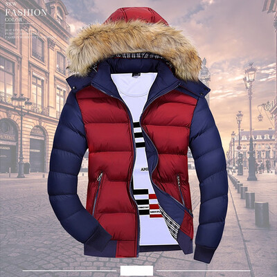 

Toponeto Mens Winter Zipped Warm Tracksuit Casual Patchwork Long Sleeve Outwear Coat