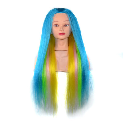 

Gobestart Colorful Hair Styling Wig Practice Training Head Mannequin Hairdressing