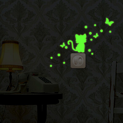 

〖Follure〗Cartoon Luminous DIY Cute Cat Switch Wall Sticker Night Light Sticker