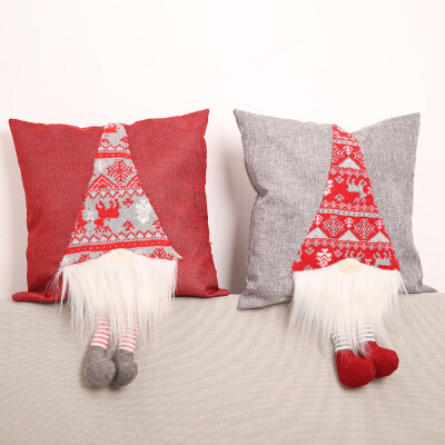 

2Pcs Christmas Gnome Printed Pillow Cover Case Cushion Bed Sofa Car Home Decor