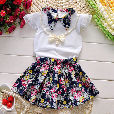 

Cute Cotton Baby Kids Girls Summer Clothes Fashion Floral Dresses fit 2-7Years
