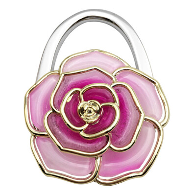 

Folding bag holder Purse Bag Hanger Table Hook Hang Holder Rose Flower Shape
